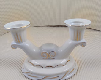 Porcelain germany candlestick gold gilded for two candles