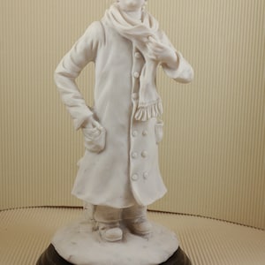 Vintage Capodimonte standing boy figurine bisque porcelain signed