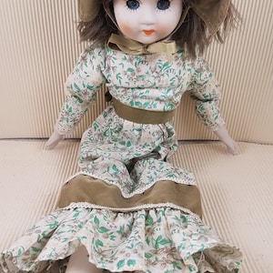 Vintage Porcelain Doll -Vintage Doll -Victorian Costume -Doll -Porcelain Dolls -Painted Porcelain -Collectible Dolls