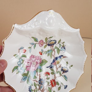 Reprodução Pembroke Século XVIII Aynsley Fine Bone China Inglaterra Prato Floral