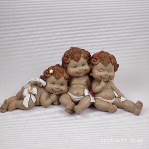 Vintage little happy children angels  figurine