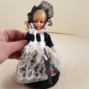 Vintage mini folklore ethnic plastic doll collectible