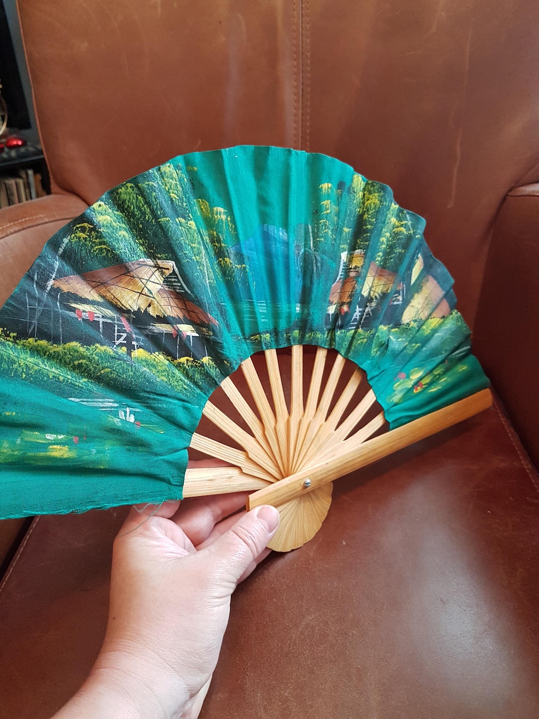 Folding Japanese Hand Fan Bamboo Hand Held Fan Art Dance Party