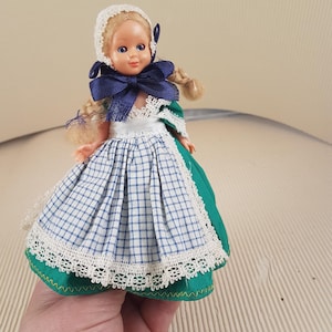 Vintage mini folklore ethnic plastic doll collectible