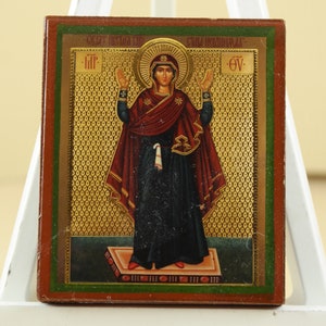 Russian Orthodox Icon - Blessed Mary Icon - Holly Mary Icon - Blessed Mary Icon - Mary Mother of God