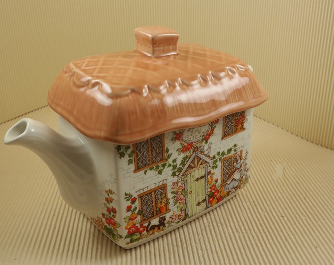 Vintage Sadler Porcelain Teapot Farm Cottage Design Etsy
