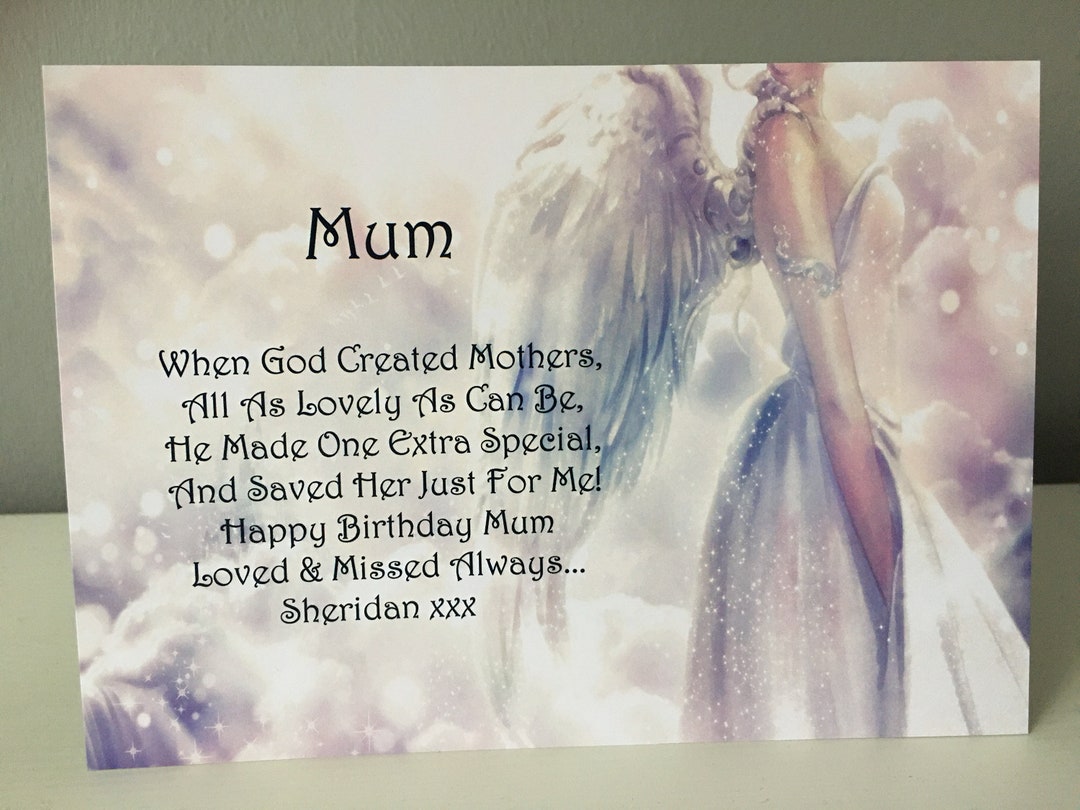 Personalised Mum Laminated Grave Card 7 X 5 Etsy UK