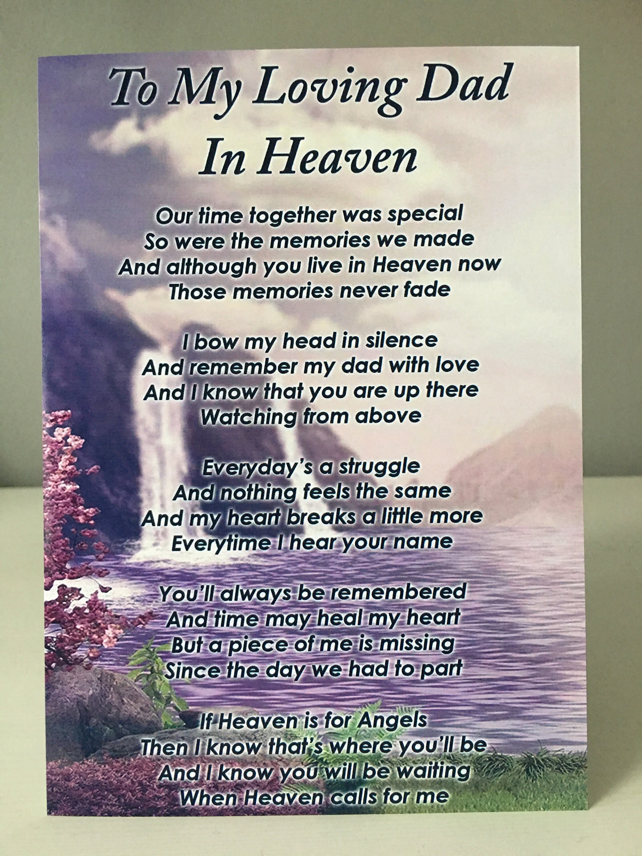 To My Loving Dad in Heaven Laminated Grave Card 7 X Etsy UK