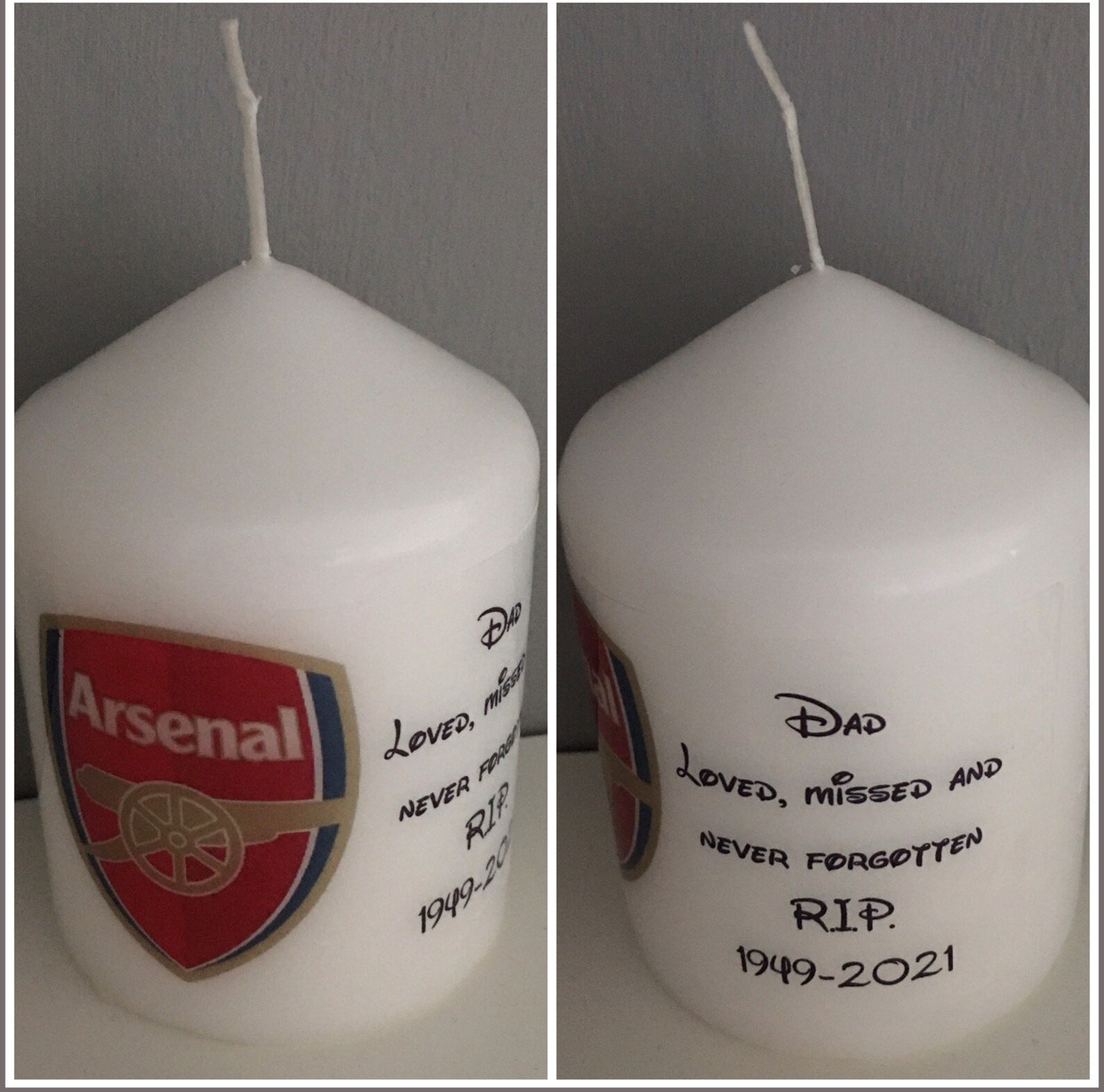 Football team personalised candle 3.5 high x 8.5 Etsy