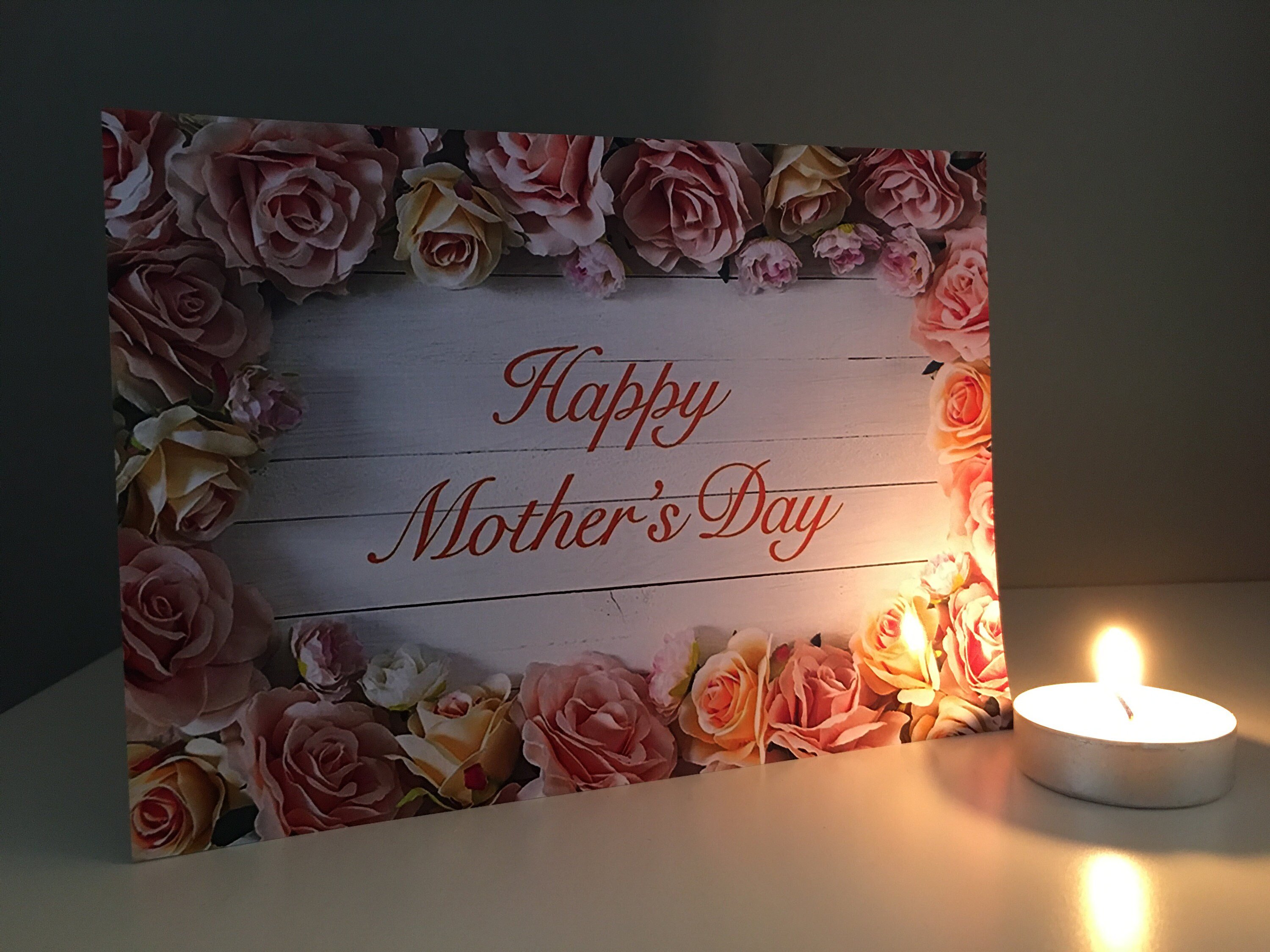Laminated Grave Card Peach Roses for Mother's Day 7 Etsy UK