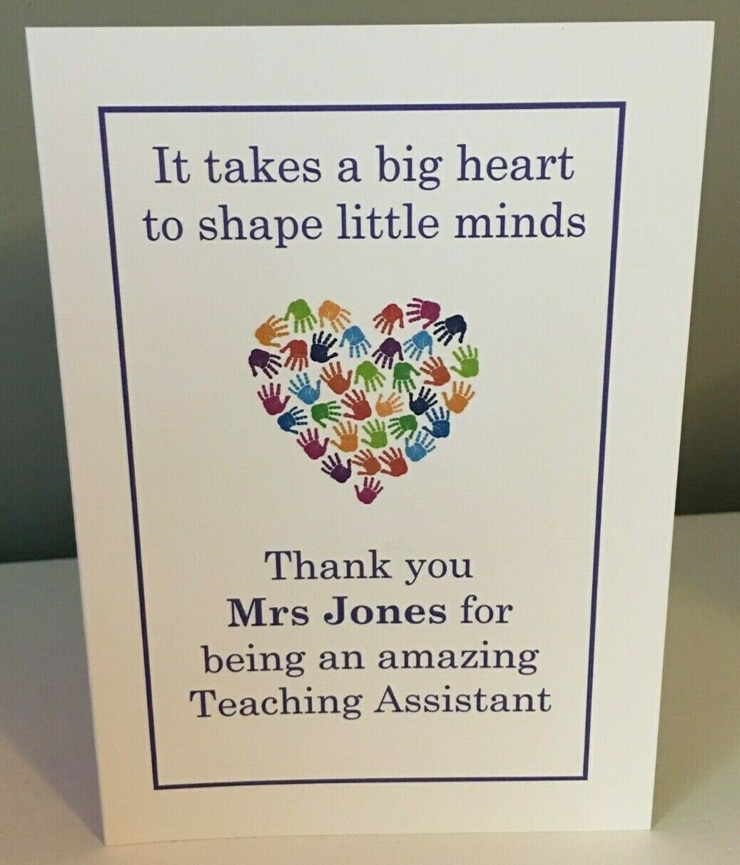 Personalised Thank You Teacher/teaching Assistant Hand Print Etsy UK