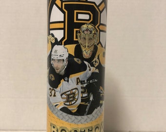 Boston Bruins Tumbler with straw, sublimated 20 oz skinny tumbler, gift for him, hockey coach gift