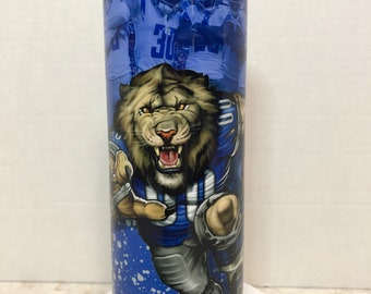 Personalisierte Detroit Lions Becher, sublimiert Skinny 20 Unzen mit Strohhalm
