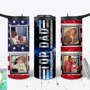 Personalized Dad Photo Tumbler Custom Photo Top Dad Sport Bottle Fathers Day Tumbler  Gift for Daddy