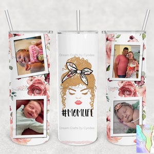 Personalized Tumbler Picture Custom Photo Tumbler Mom Personalized birthday gift for mom custom picture MomLife Blonde Hair