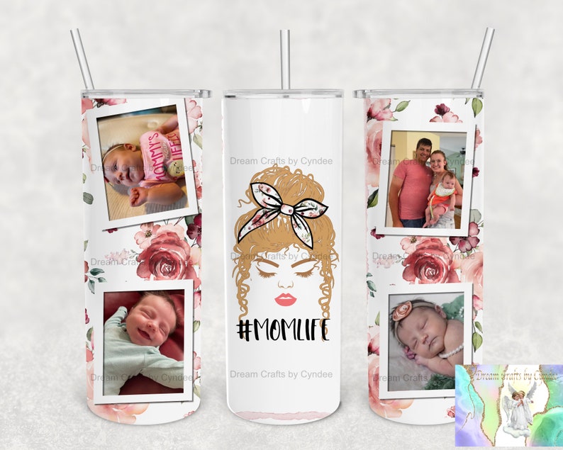 Personalized Tumbler Picture Custom Photo Tumbler Mom Personalized birthday gift for mom custom picture MomLife Blonde Hair