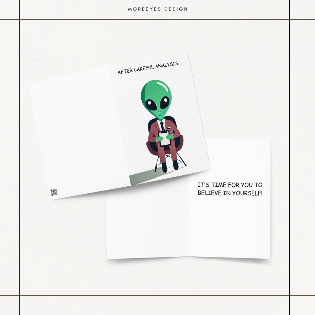 Alien Card | Motivation Greeting Card | UFO Inspiration - Etsy