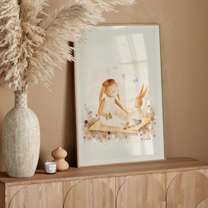 Poster per la cameretta dei bambini, lamina d'oro, decorazione da parete per la cameretta dei bambini, color sabbia, poster di animali, regalo di maternità, boho, decorazione della cameretta dei bambini, regalo per bambini