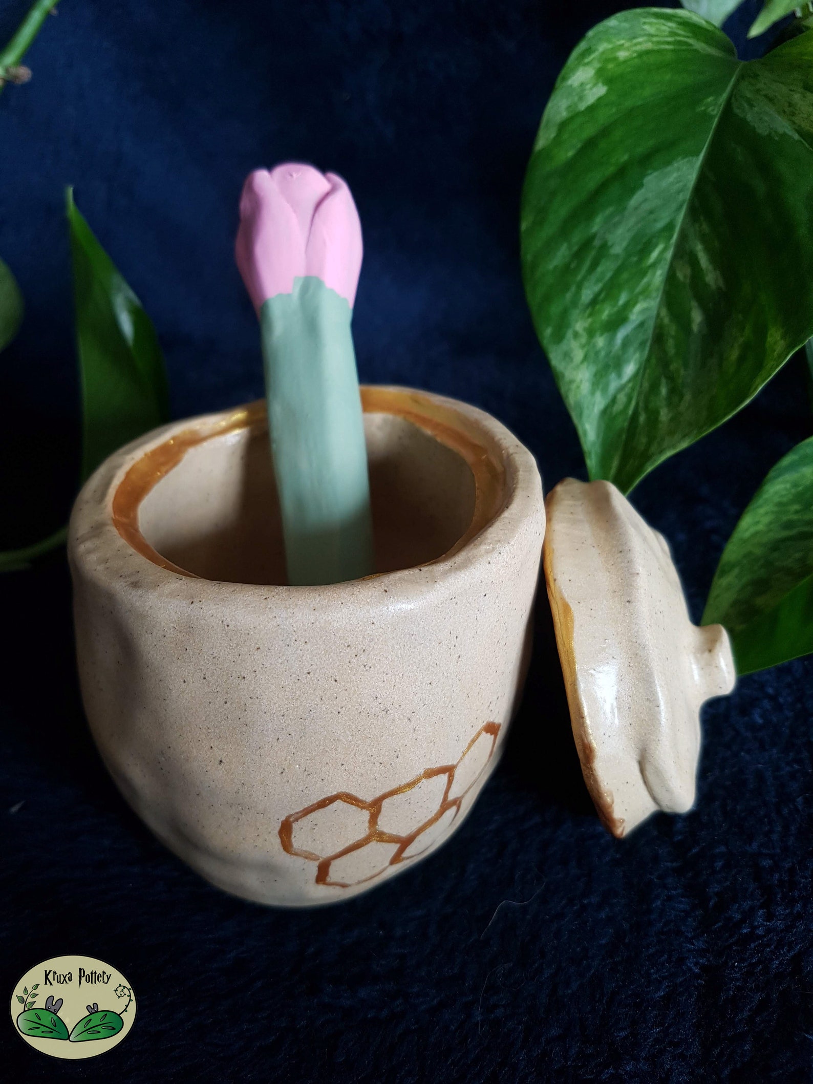 Homemade Ceramic Honey Pot With Honey Spoon / Handmade Ceramic Etsy