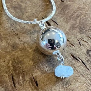 Angel Caller l Mini Bola Ball Necklace l Harmony Ball l  Mexican Bola l Chime Ball l Good Luck Charm l Choice of 5 Semi Precious Gem Stones