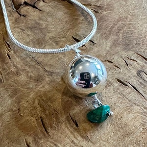 Angel Caller l Mini Bola Ball Necklace l Harmony Ball l  Mexican Bola l Chime Ball l Good Luck Charm l Choice of 5 Semi Precious Gem Stones