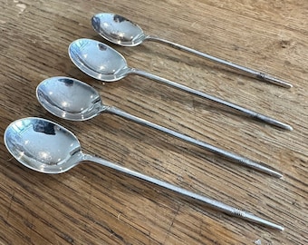 SILVER PLATED TEASPOONS I E P N S  l Unusual Tapered / Pointed / Needle Handles l Price per for all Four