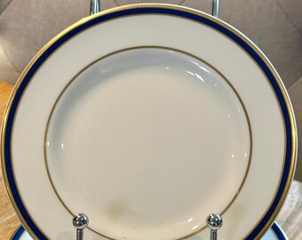 Vintage Royal Doulton Oxford Blue zijbordje met gouden rand, 16,5 cm