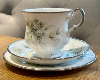 VINTAGE PARAGON TRIO and Milk Jug l Cup, Saucer & Tea Plate l Fine Bone China Set l Gilded Gold Rim l First Love l 1960s l Priced Separately