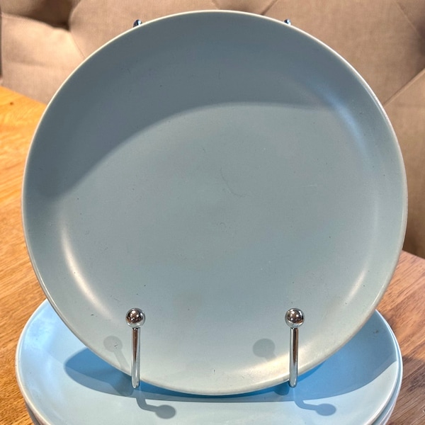 POOLE POTTERY TWINTONE Sky Blue/Dove Grey Tea / Side Plates l 7 inches Diameter l 1950s l Price Per Plate