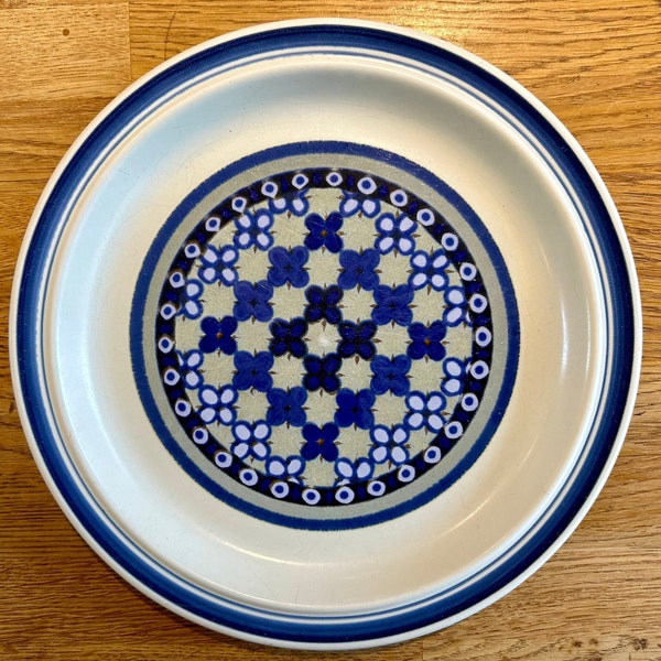 TANGIER ROYAL DOULTON Blue Geometric Dinner Plate l 10.5” l English Tableware