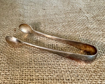 Vintage Silver Plated EPNS Dainty Sugar Tongs Nips Alexander Clark Welbeck Stamped