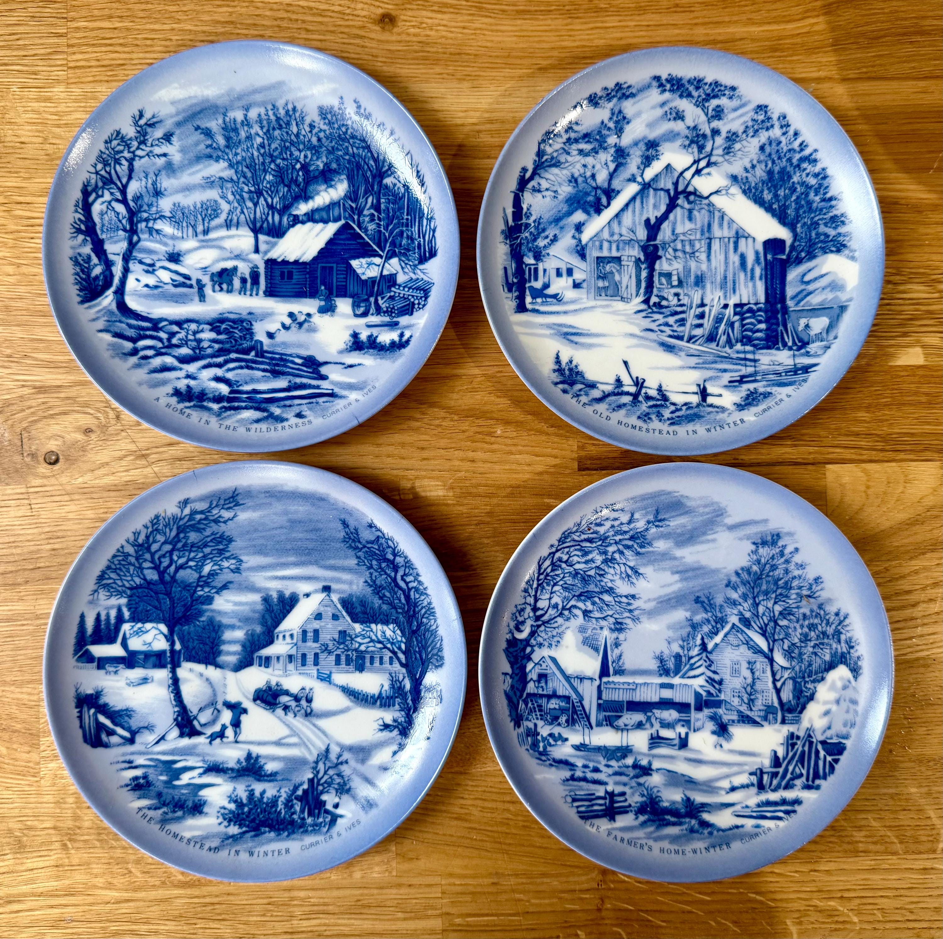Winter Scene Plates - Etsy