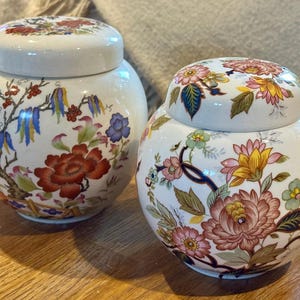 CHINOISERIE JARS l Oriental Patterned Lidded Pots l Rare l Staffordshire l Woods of Windsor l Sadler England l Bone China l Sold Separately