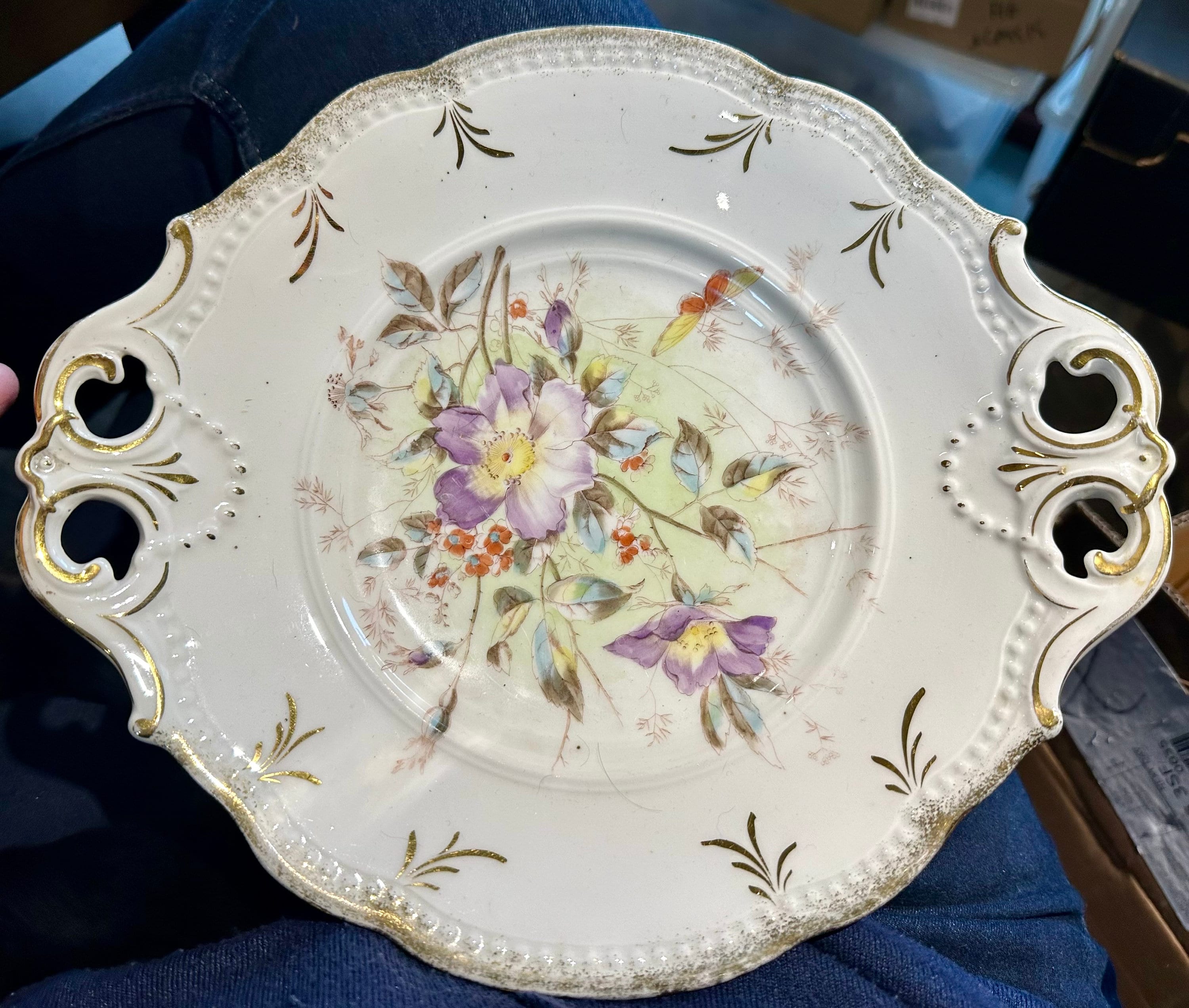 1912年KPMベルリンのソフトペインティングの花々とコバルト