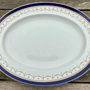 ALFRED MEAKIN BLEU de Roi  I Blue and White plate or platter I  Staffordshire, England.