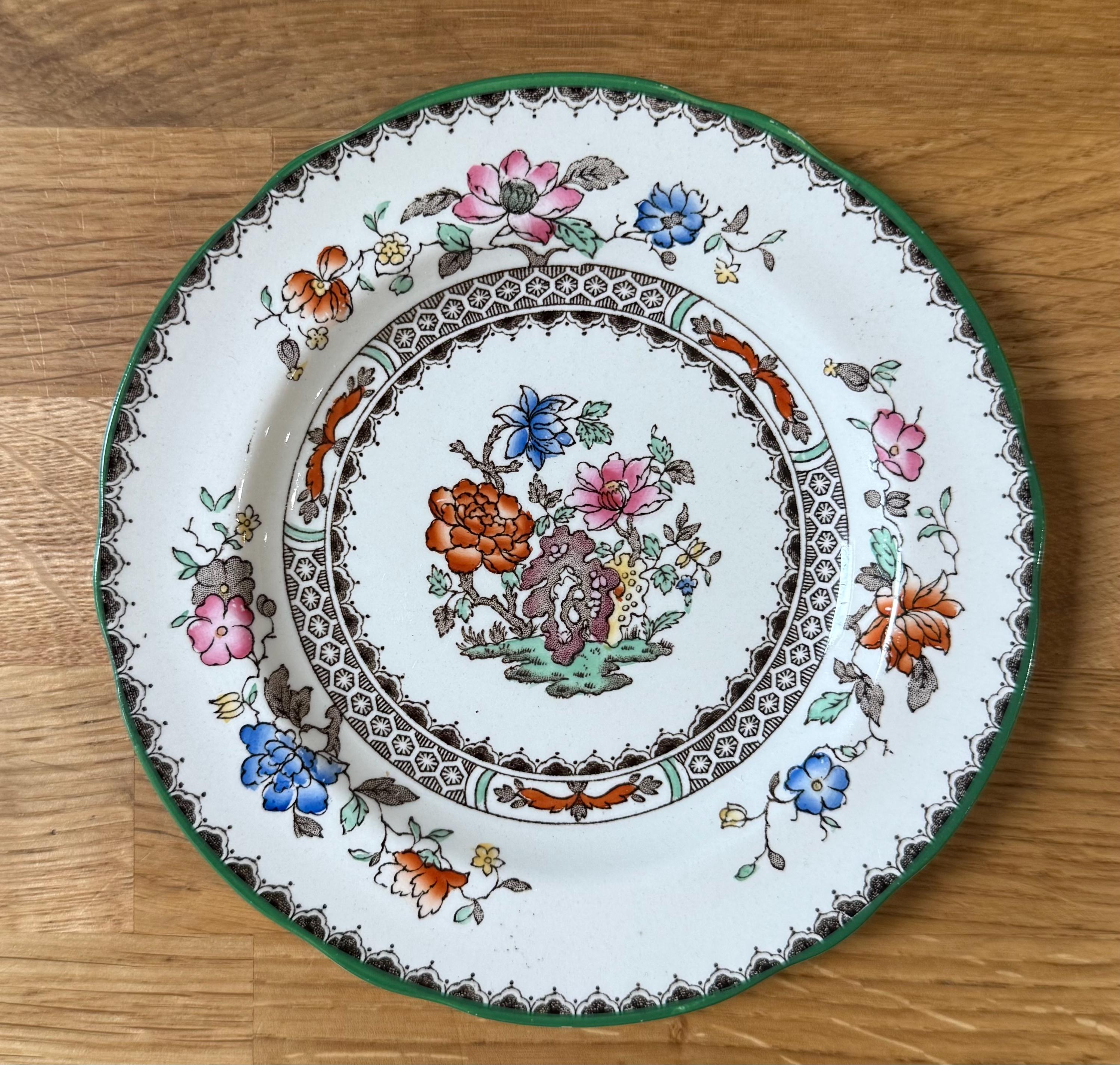 SPODE CHINESE ROSE Antique Copeland Spode Teapot, Bowls, Plates
