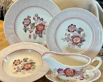 Mason's Paynsley Pink Pattern Ironstone Platter, Plates, Demitasse