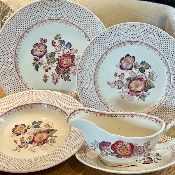 Mason's Paynsley Ironstone Plate, Floral Staffordshire Dinnerware, Made in England