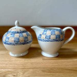CHURCHILL CHINA Vintage l Milk Jug / Creamer & Sugar Bowl l Port of call by Jeff Banks l Bone China