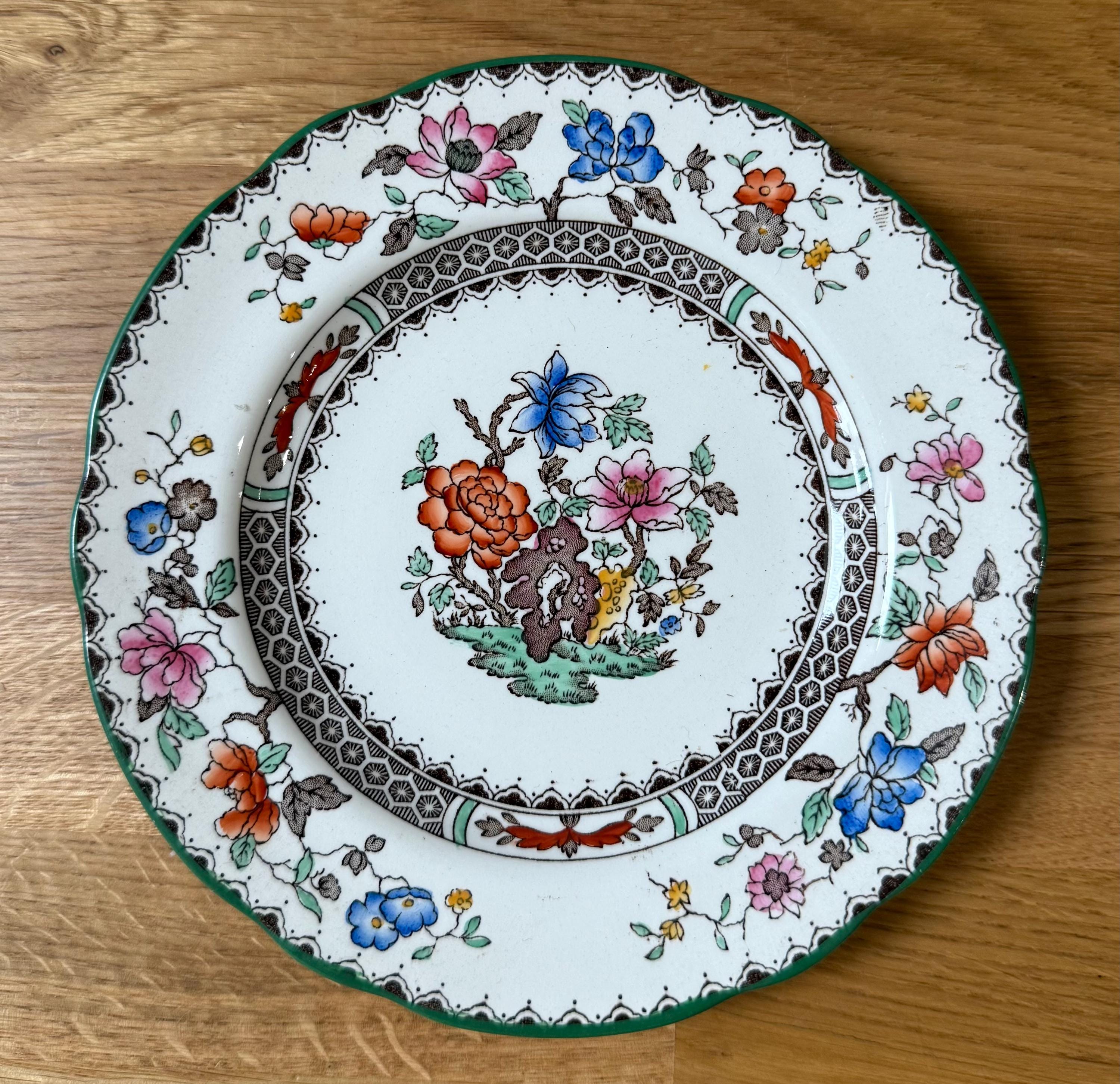 SPODE CHINESE ROSE Antique Copeland Spode Teapot, Bowls, Plates