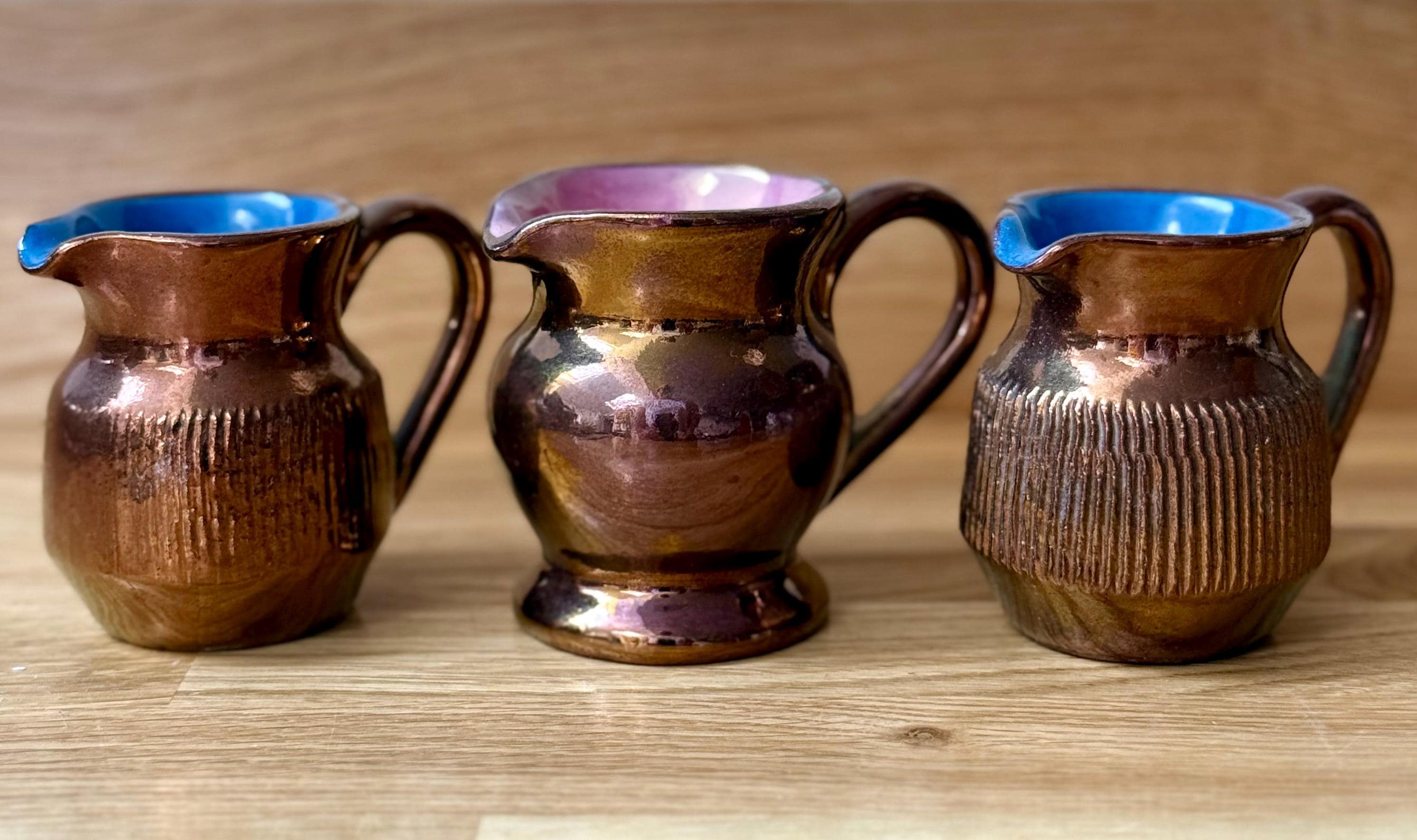 CREIGIAU 小さな陶器の水差し 3 個セット I 陶器のキッチン用陶器