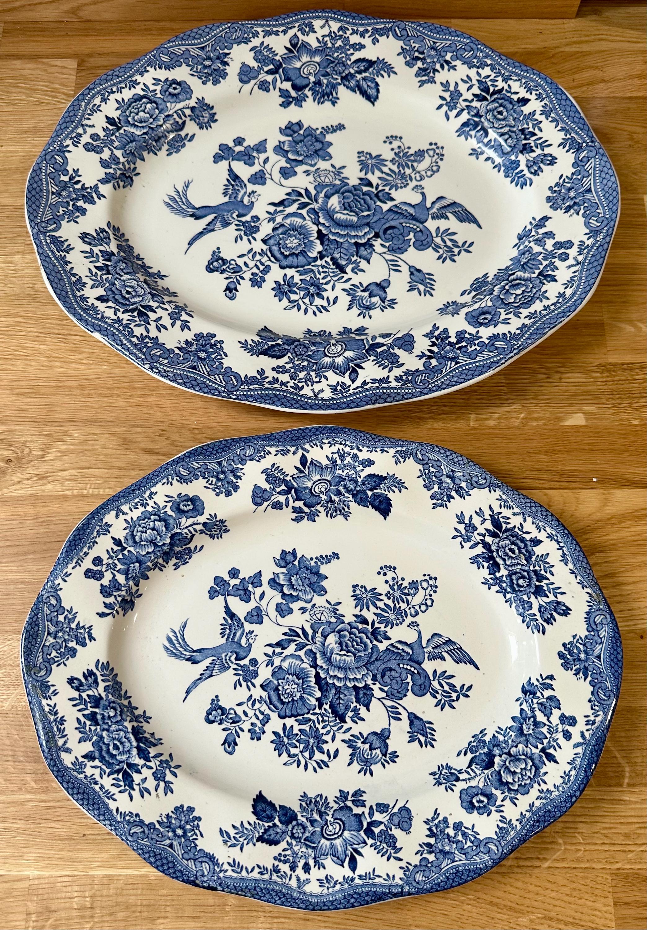 キ*ル様 ①廃番！Plum Asiatic Burleigh 花鳥柄 プレート Burleigh Blue Asiatic Pheasants - Etsy