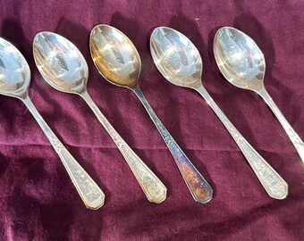 5 Vintage Teaspoons Silver Plated Cutlery