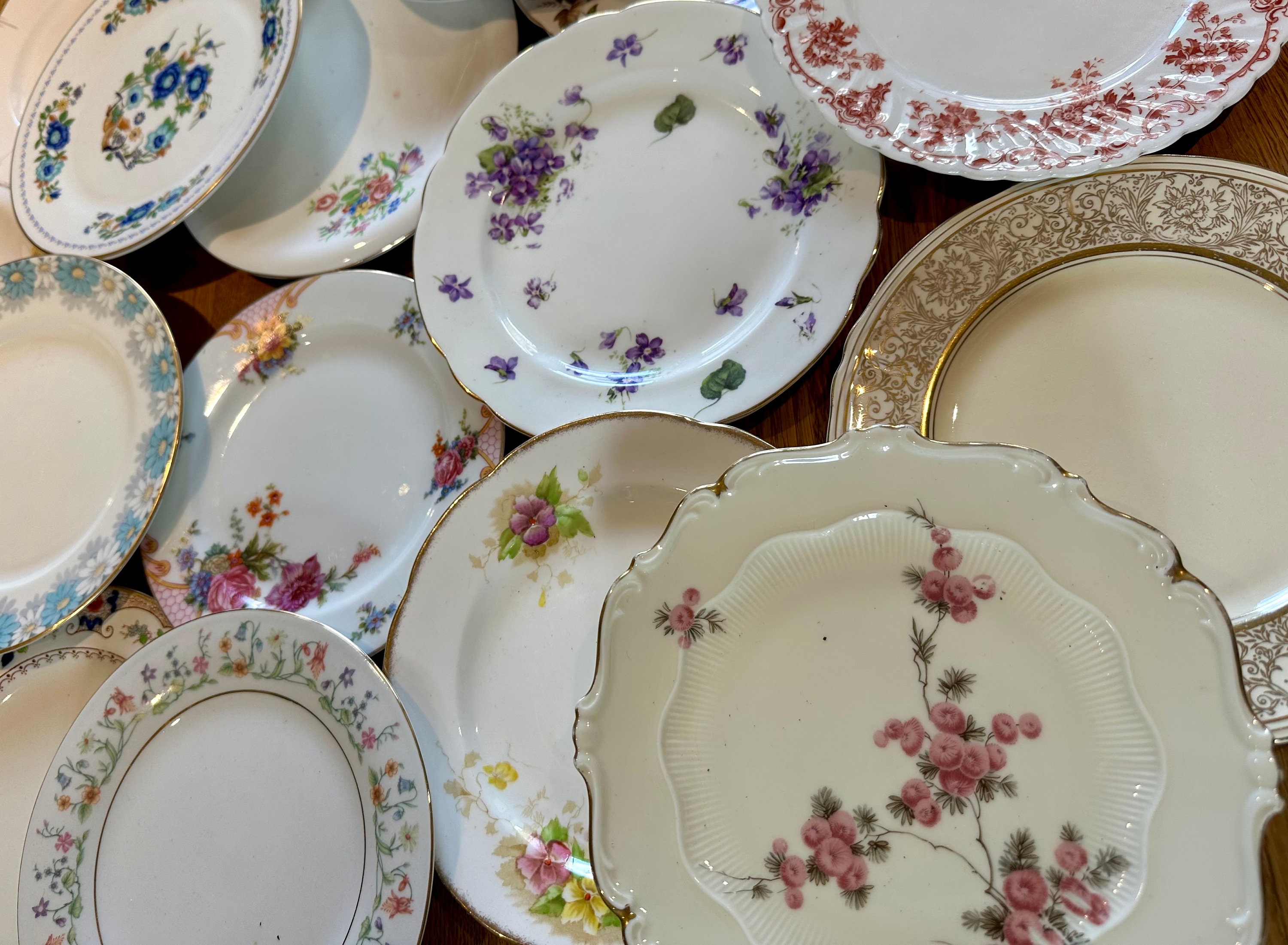 4/6 X 7” or 8” PRETTY MISMATCHED VINTAGE Dessert Plates 7” or Salad ...