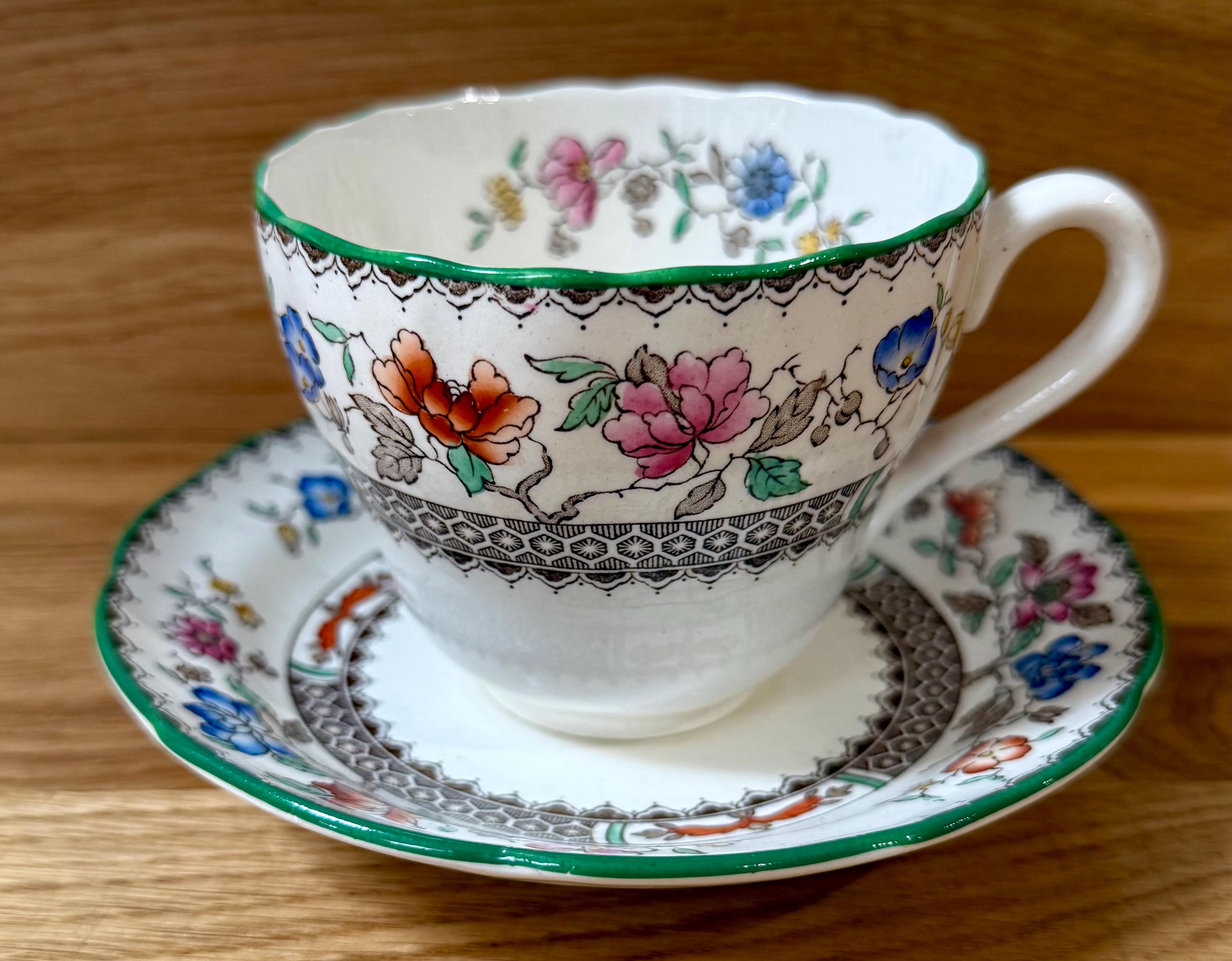 SPODE CHINESE ROSE Antique Copeland Spode Teapot, Bowls, Plates