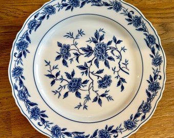 CHATHAM BLUE VINTAGE Blue and White Floral Flower Pattern L