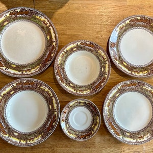 EMPIRE CHINA PATTERN England Devon Brown l Plates, Bowls, Cups and Saucers l Vintage 1940s l Crazing otherwise good l Price per Piece