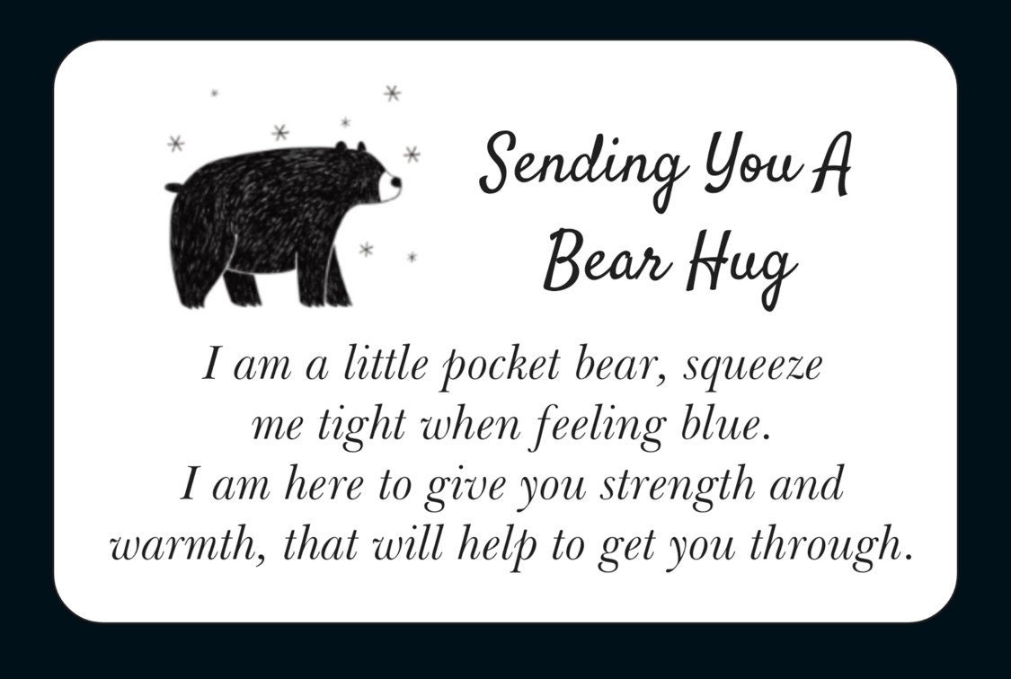 A Little Pocket Bear Hug Giving Hugs to Whoever Needs One Etsy UK