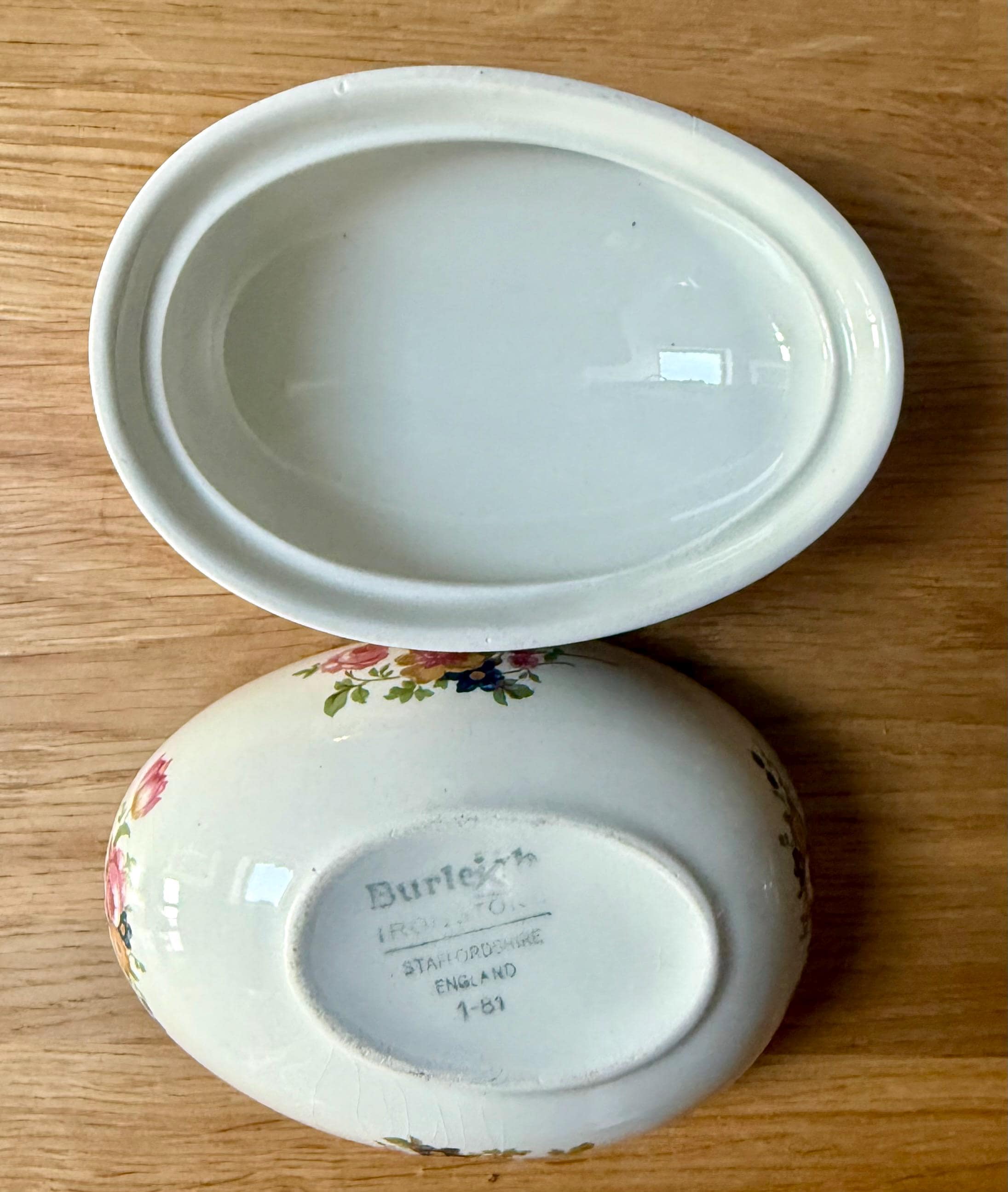 ヴィンテージ バーレイ エッグ トリンケット ポット by Burleighware l