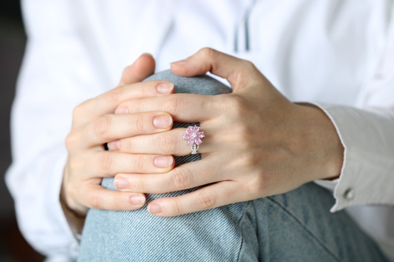 you knock on my door serieseda ring.hande erçel ring.silver pink ringbirthday gift.gift for girlfriend.gift for mother.gift.special gift image 2